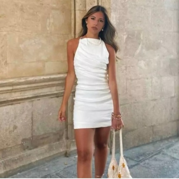 Zara Dresses & Skirts - Zara Draped Linen Dress